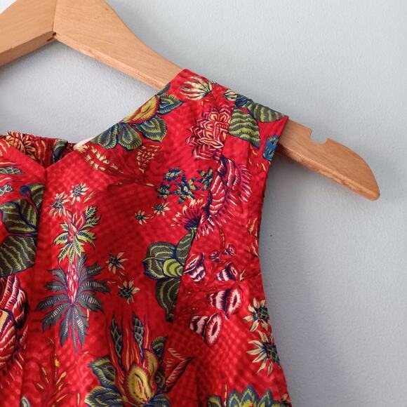 Ulla Johnson Sydney Structured Sleeveless Top Red 6 - Picture 5 of 9